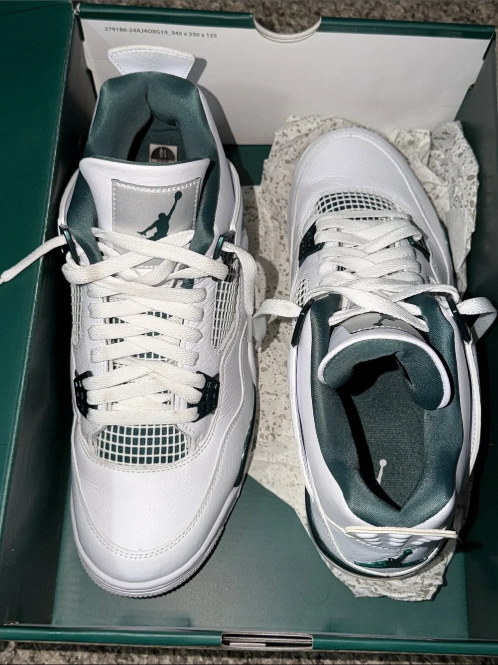 Jordan Men’s Sneakers - White and Dark Teal